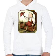 PRINTFASHION Vintage béka - Férfi kapucnis pulóver - Fehér