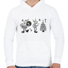 PRINTFASHION Vintage karácsony - Férfi kapucnis pulóver - Fehér férfi pulóver, kardigán