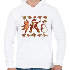 PRINTFASHION Vintage Karácsony - Férfi kapucnis pulóver - Fehér férfi pulóver, kardigán