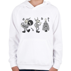 PRINTFASHION Vintage karácsony - Gyerek kapucnis pulóver - Fehér
