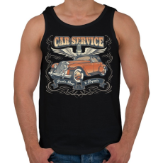 PRINTFASHION Vintage narancssárga és fekete kupé - Férfi atléta - Fekete