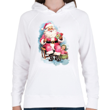 PRINTFASHION Vintage télapó - Női kapucnis pulóver - Fehér női pulóver, kardigán