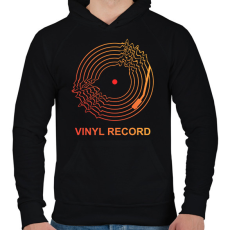 PRINTFASHION vinyl record - Férfi kapucnis pulóver - Fekete