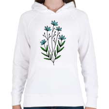 PRINTFASHION virág-005 - Női kapucnis pulóver - Fehér női pulóver, kardigán