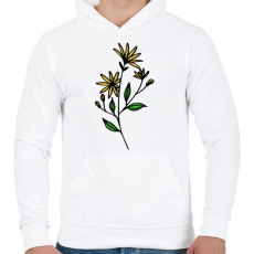 PRINTFASHION virág-007 - Férfi kapucnis pulóver - Fehér