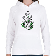 PRINTFASHION virág-008 - Női kapucnis pulóver - Fehér női pulóver, kardigán
