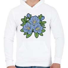 PRINTFASHION Virág - Férfi kapucnis pulóver - Fehér