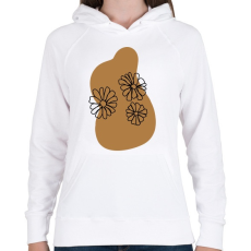 PRINTFASHION Virág - Női kapucnis pulóver - Fehér