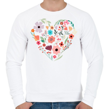 PRINTFASHION Virág szív - Férfi pulóver - Fehér férfi pulóver, kardigán