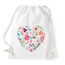 PRINTFASHION Virág szív - Sportzsák, Tornazsák - Fehér tornazsák