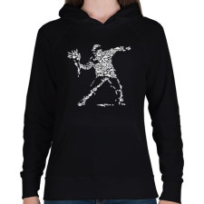 PRINTFASHION Virág vandalizmus - Női kapucnis pulóver - Fekete női pulóver, kardigán