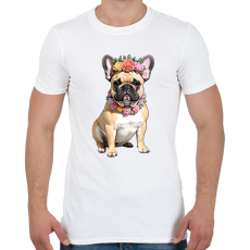 PRINTFASHION virágkoszorús francia buci - Férfi póló - Fehér