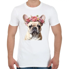 PRINTFASHION virágkoszorús francia buci - Férfi póló - Fehér férfi póló