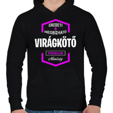 PRINTFASHION Virágkötő prémium minőség - Férfi kapucnis pulóver - Fekete