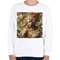 PRINTFASHION Virágok hercegnője - Gyerek pulóver - Fehér