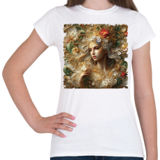 PRINTFASHION Virágok hercegnője - Női póló - Fehér