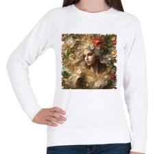 PRINTFASHION Virágok hercegnője - Női pulóver - Fehér női pulóver, kardigán