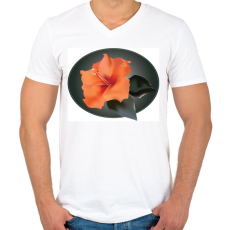PRINTFASHION Virágom - Férfi V-nyakú póló - Fehér