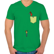 PRINTFASHION Virágöntözés - Férfi V-nyakú póló - Zöld férfi póló
