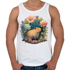 PRINTFASHION Virágos capybara - Férfi atléta - Fehér