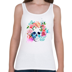 PRINTFASHION Virágos Koponya - Női atléta - Fehér