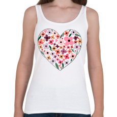 PRINTFASHION Virágos szív - Női atléta - Fehér
