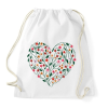 PRINTFASHION Virágos szív  - Sportzsák, Tornazsák - Fehér