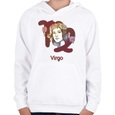 PRINTFASHION Virgo színes - Gyerek kapucnis pulóver - Fehér