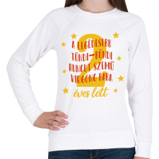 PRINTFASHION Virgonc baba - Számmal - Női pulóver - Fehér női pulóver, kardigán