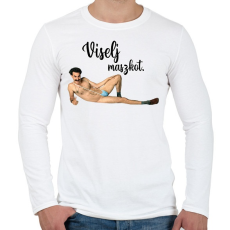 PRINTFASHION Viselj maszkot - Férfi hosszú ujjú póló - Fehér