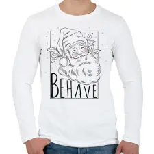 PRINTFASHION Viselkedj - Férfi hosszú ujjú póló - Fehér férfi póló