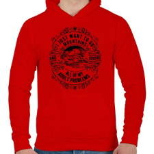 PRINTFASHION Vissza a hegyekbe - Férfi kapucnis pulóver - Piros férfi pulóver, kardigán