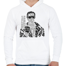 PRINTFASHION Visszatérek - Férfi kapucnis pulóver - Fehér férfi pulóver, kardigán