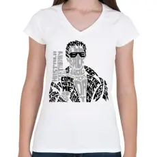 PRINTFASHION Visszatérek - Női V-nyakú póló - Fehér