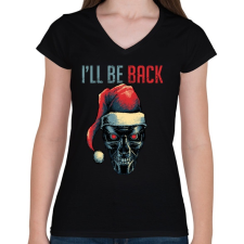 PRINTFASHION Visszatérek! - Női V-nyakú póló - Fekete női póló