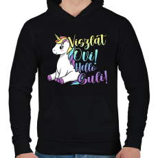 PRINTFASHION Viszlát ovi hello suli - Férfi kapucnis pulóver - Fekete