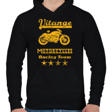 PRINTFASHION vitange motorcycle racing team - Férfi kapucnis pulóver - Fekete