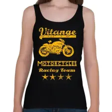 PRINTFASHION vitange motorcycle racing team - Női atléta - Fekete női trikó