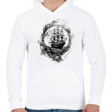 PRINTFASHION Vitorlás hajó - Férfi kapucnis pulóver - Fehér férfi pulóver, kardigán