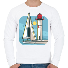 PRINTFASHION Vitorlás hajó - Férfi pulóver - Fehér férfi pulóver, kardigán