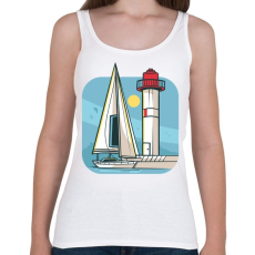 PRINTFASHION Vitorlás hajó - Női atléta - Fehér