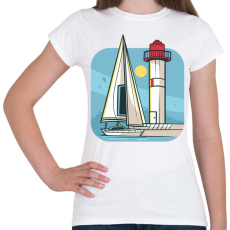 PRINTFASHION Vitorlás hajó - Női póló - Fehér