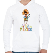 PRINTFASHION Viva Mexico_ - Férfi kapucnis pulóver - Fehér férfi pulóver, kardigán
