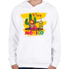 PRINTFASHION Viva Mexico - Gyerek kapucnis pulóver - Fehér