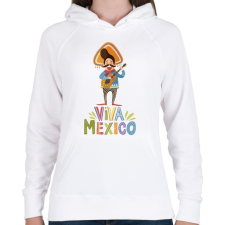 PRINTFASHION Viva Mexico_ - Női kapucnis pulóver - Fehér női pulóver, kardigán