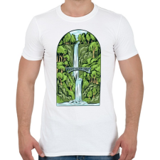 PRINTFASHION Vízesés - Férfi póló - Fehér férfi póló