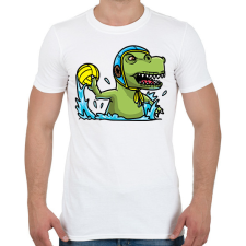 PRINTFASHION Vízilabdázó T-rex - Férfi póló - Fehér férfi póló