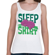 PRINTFASHION Víziló alvós póló - Női atléta - Fehér női trikó