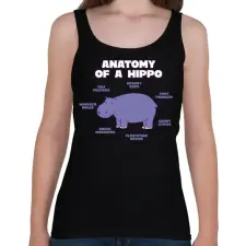 PRINTFASHION Víziló anatómia - Női atléta - Fekete női trikó