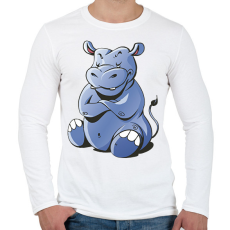 PRINTFASHION Víziló - Férfi hosszú ujjú póló - Fehér